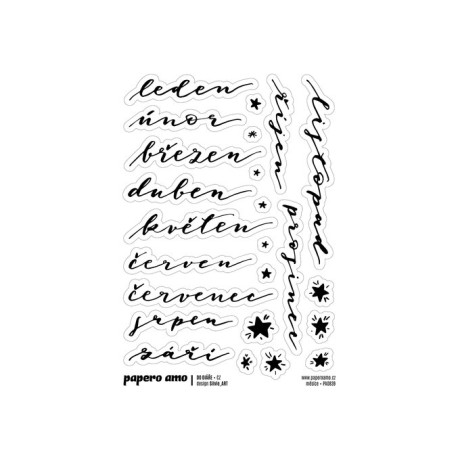 Samolepky - do diáře, měsíce, 10x15