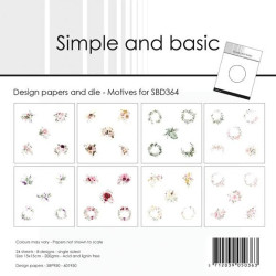 Sada papírů 15x15 a vyř. šablony, kruhové motivy (Simple and Basic)