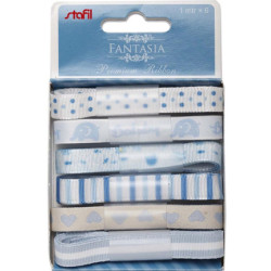 Sada dekorativních stuh, 6x1m světle modré odstíny