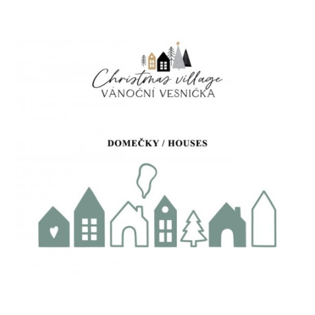 Vyřezávací šablony Vánoční vesnička, domečky