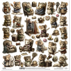 Myší svět, k vystřižení - scrap.papír 31x32cm (ITD)