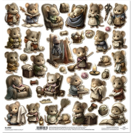 Myší svět, k vystřižení - scrap.papír 31x32cm (ITD)