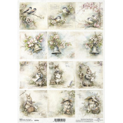 Papír rýžový A4 Velikonoční zajíček, se zvonky