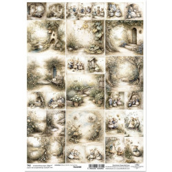 Scrap.papír A4 Myší svět, jarní dny, miniatury