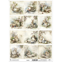 Scrap.papír A4 Velikonoční zajíček, s vajíčky