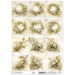 Scrap.papír A4 Jarní pocity, ptačí hnízda