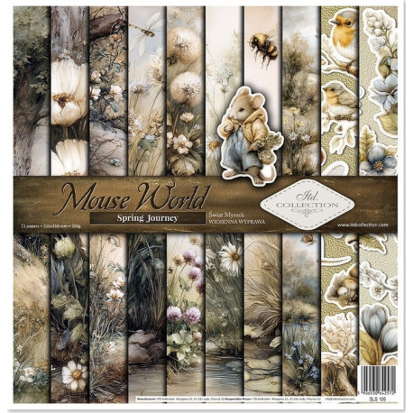 Sada papírů 31x32cm - Myší svět, jarní cesta (ITD)
