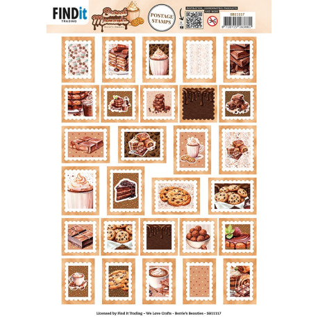 Papírové výřezy A4 - Sladké chvíle, poštovní známky (FI)