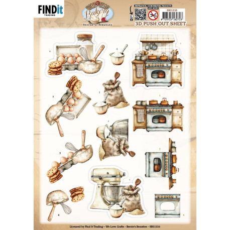 Papírové výřezy A4 - Půvab bobulí, domácí pekárna, kuchyňská příprava (FI)