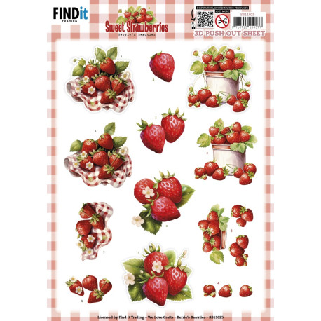 Papírové výřezy A4 - Půvab bobulí, sladké jahody (FI)