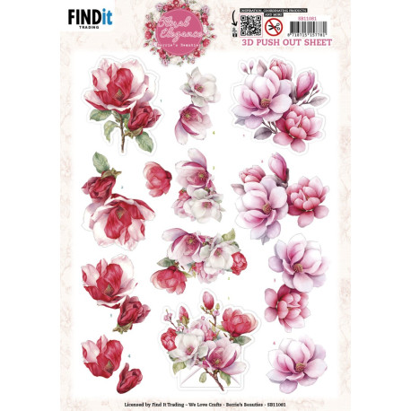 Papírové výřezy A4 - Půvab bobulí, květinová elegance, magnólie (FI)