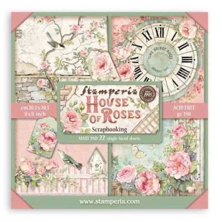 Sada papírů MAXI 20,3x20,3 190g House of Roses (SBBSXB11)