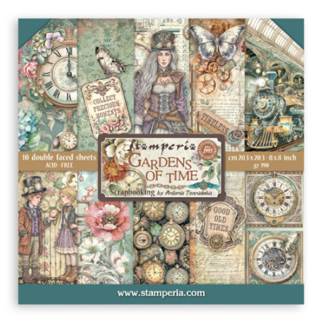 Sada papírů 20,3x20,3 190g Gardens of Time (SBBS141)