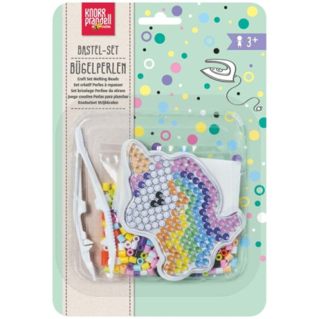 Sada zažehlovací korálky a podložka - jednorožec