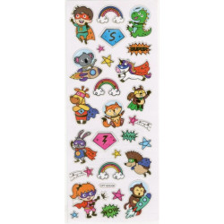 Samolepky 10x23cm - zvířátka superhrdinové