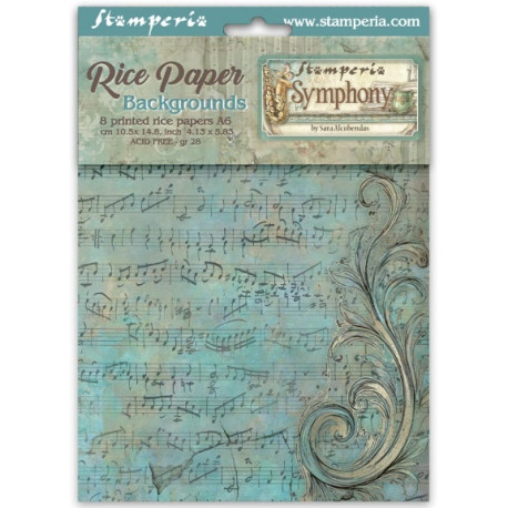 Sada rýžových papírů A6 Symphony, na pozadí
