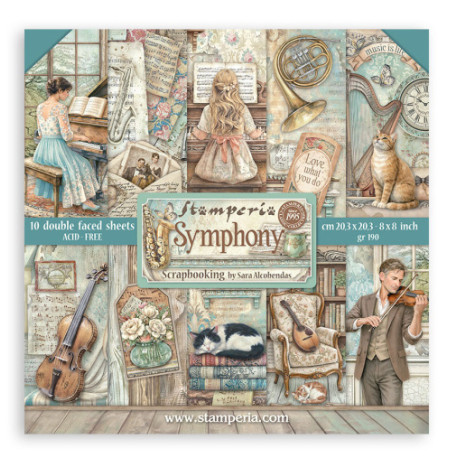Sada papírů 20,3x20,3 190g Symphony (SBBS144)
