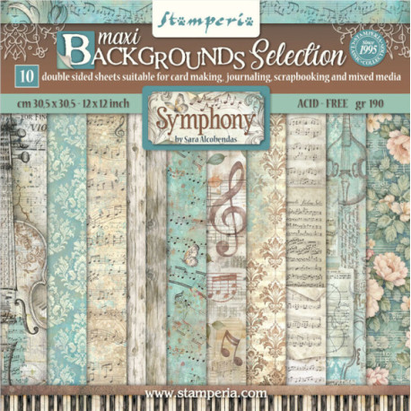 Sada papírů 30,5x30,5 190g Symphony, na pozadí (SBBL189)