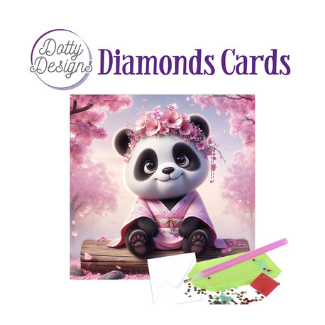 Diamantové malování na přáníčku - panda
