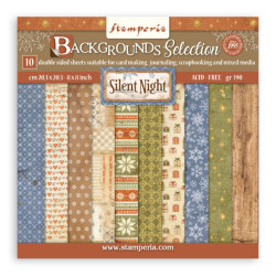 Sada papírů 20,3x20,3 190g Silent Night, na pozadí (SBBS149)