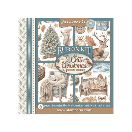 Transfer Stamperia 15,5x15,5cm - White Christmas (DFLRBX21)