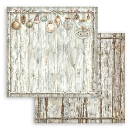 White Christmas, dřevěné pozadí 30,5x30,5 scrapbook