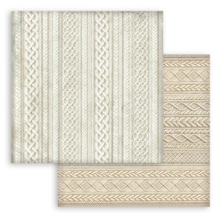 White Christmas, pletený vzor 30,5x30,5 scrapbook