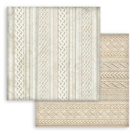 White Christmas, pletený vzor 30,5x30,5 scrapbook