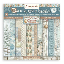 Sada papírů 20,3x20,3 190g White Christmas, na pozadí (SBBS147)