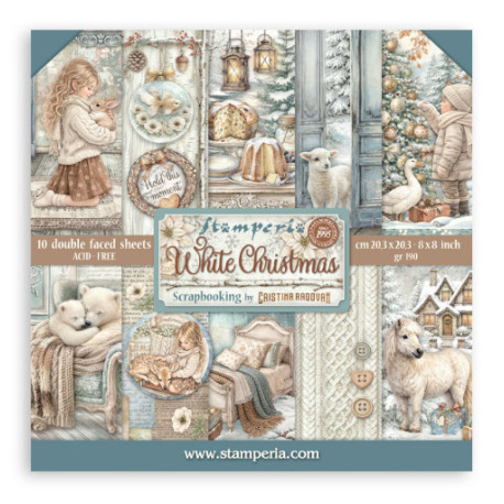 Sada papírů 20,3x20,3 190g White Christmas (SBBS146)