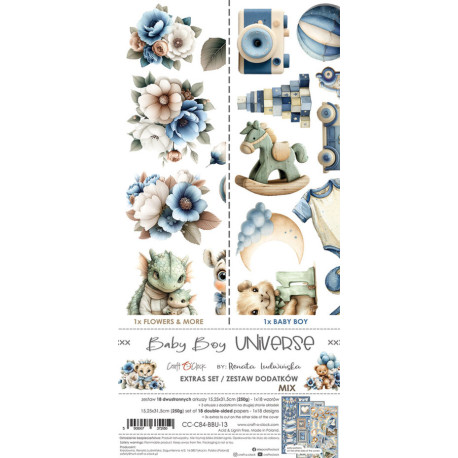 Baby Boy Universe Extras Set Mix - sada k vystřihování (Craft O'Clock)