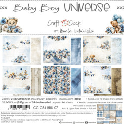 Sada papírů 20x20 Baby Boy Universe (Craft O´Clock)
