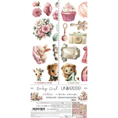 Baby Girl Universe Extras Set Mix - sada k vystřihování (Craft O'Clock)