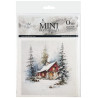 Set 6ks rýžových papírů - Vánoce, zasněžený les (14,8x14,8cm)