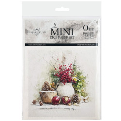 Set 6ks rýžových papírů - Vánoce, dekorace (14,8x14,8cm)