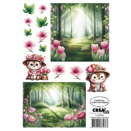 Papír k vystřihování A4 - Spring A (Crealies)