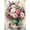Papír rýžový A4 Shabby chic, kytice ve váze