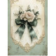 Papír rýžový A4 Shabby Chic v zelené, zámecký motiv