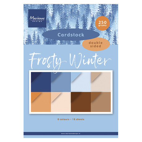 Sada jednobarevných papírů A4 Frosty Winter, 250g (MD)