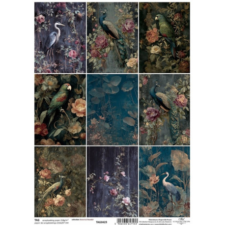 Scrap.papír A4 Botanický budoár, malé obrázky