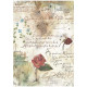 Papír rýžový A4 Flowers and Poems, vzor s texty