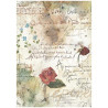 Papír rýžový A4 Flowers and Poems, vzor s texty