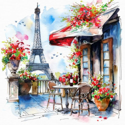 Café á Paris 33x33