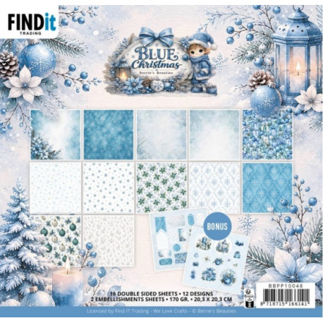 Sada papírů 20x20 Blue Christmas (FI)