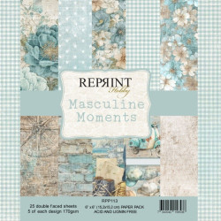 Sada papírů 15x15 170g Masculine Moments (REPRINT)