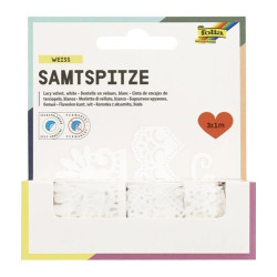 Sametové bordury Lace - samolepící bílé