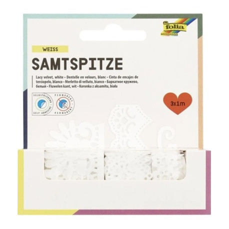 Sametové bordury Lace - samolepící bílé