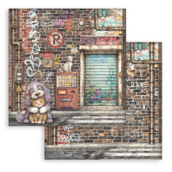 Furry Friends 2, street art se psem a kočkou 30,5x30,5 scrapbook