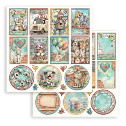 Furry Friends 2, karty a kulaté obrázky 30,5x30,5 scrapbook