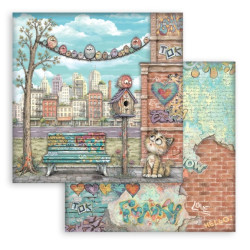 Furry Friends 2, lavička a budka 30,5x30,5 scrapbook